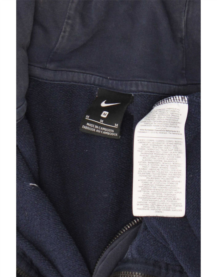 Pulover Nike pentru bărbați, cu fermoar, bumbac, albastru, mediu