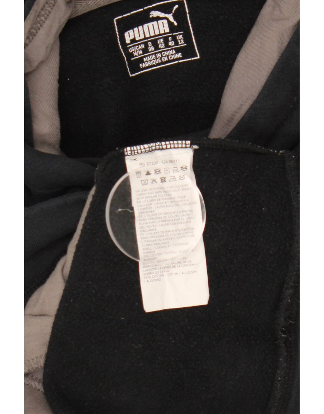 Pulover Puma pentru damă, cu hanoră grafică UK 12, bumbac mediu negru