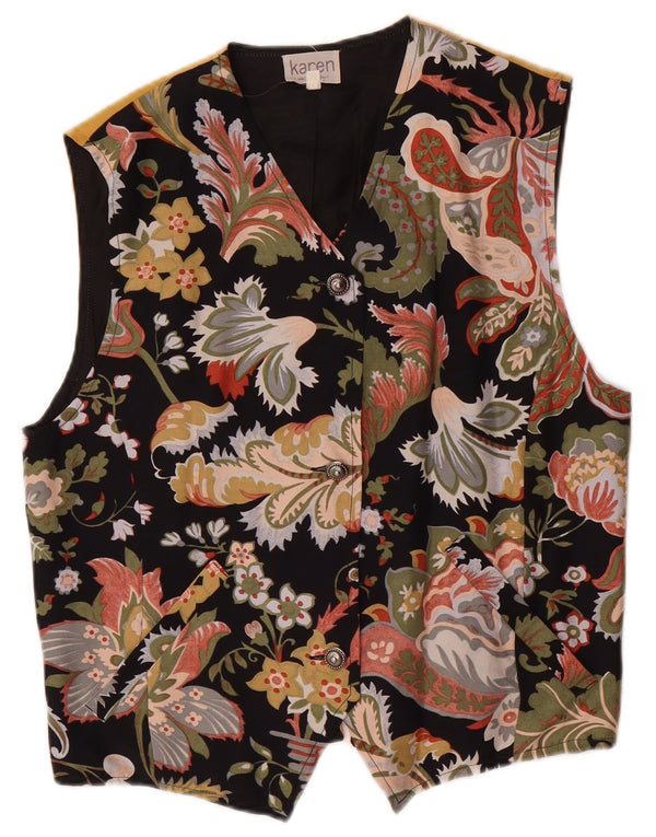 Vestă pentru femei VINTAGE UK 14 Medium Multicolor Floral Acetat