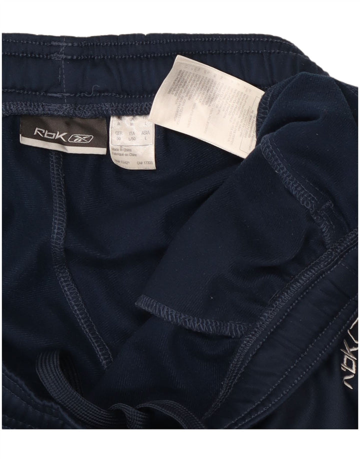 Pantaloni de trening Reebok pentru bărbați, poliester color bloc, albastru marin mediu