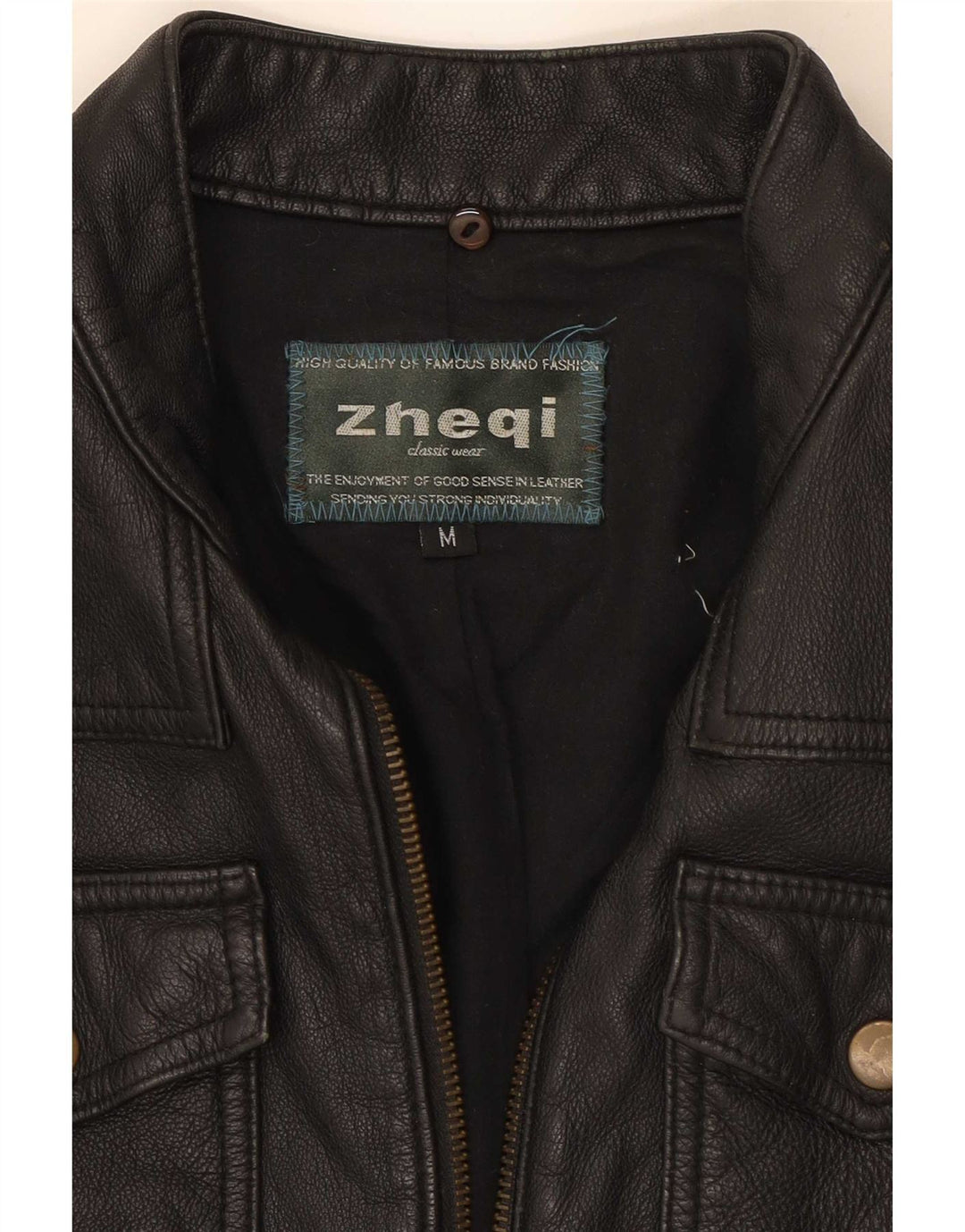 Jachetă de piele vintage pentru motociclist pentru femei UK 12 Medium Black