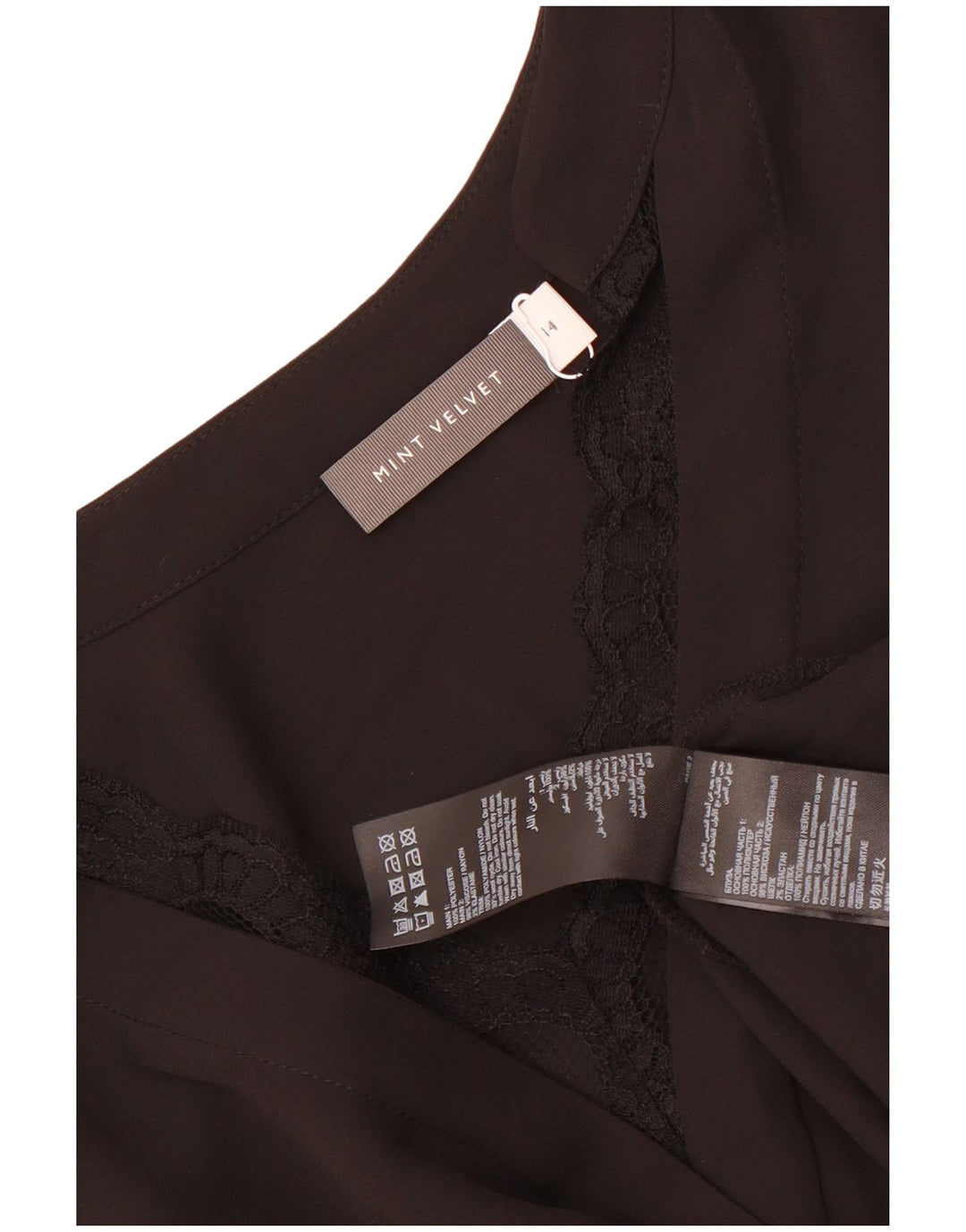 MINT VELVET Rochie tunică cu mânecă lungă pentru femei UK 14 Poliester negru mare