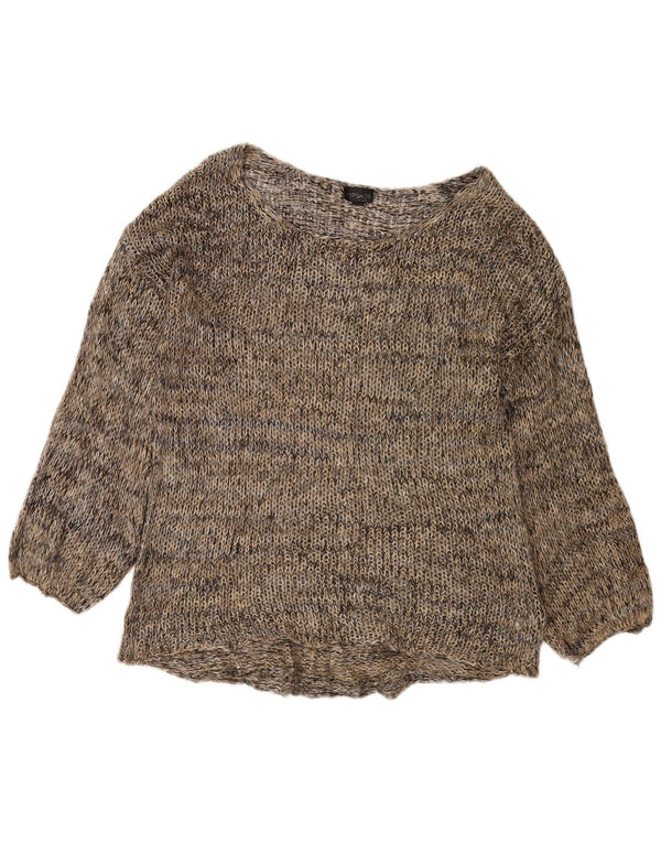 Pulover Topshop pentru femei cu gâtul cu barca UK 12, maro mediu cu pete