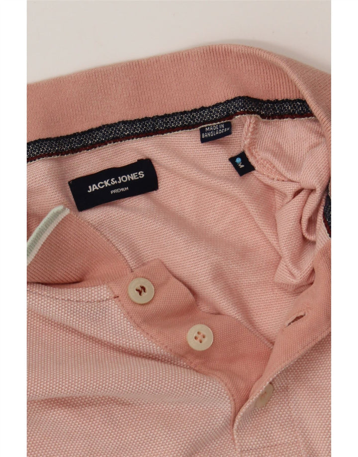 JACK & JONES Mens Polo Shirt Medium Pink Cotton Vintage Jack & Jones and Second-Hand Jack & Jones from Messina Hembry 