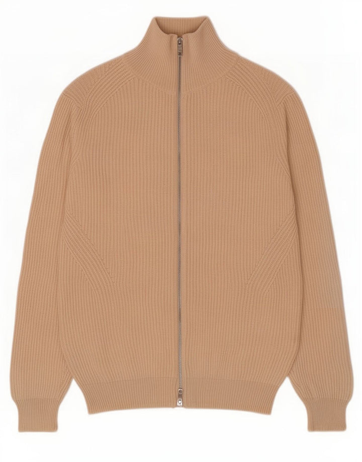 Pulover cardigan pentru bărbați Zara, mare, bej, bumbac