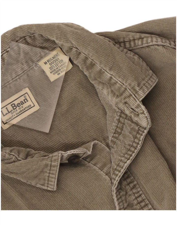 Cămașă pentru bărbați din velur L.L.Bean, bumbac mediu kaki
