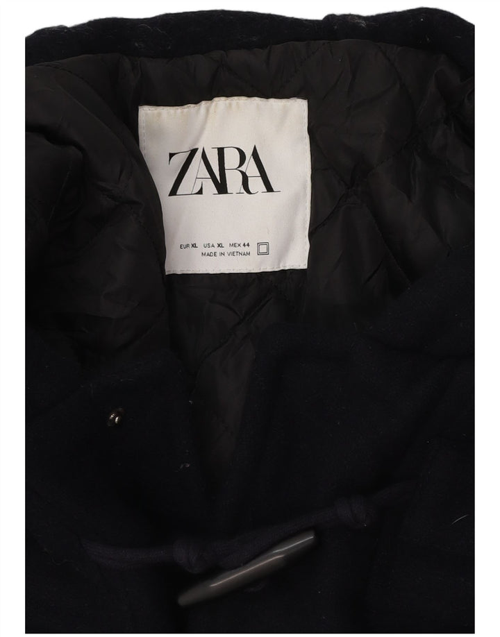 Jachetă duffle cu glugă pentru bărbați Zara UK 42 XL bleumarin