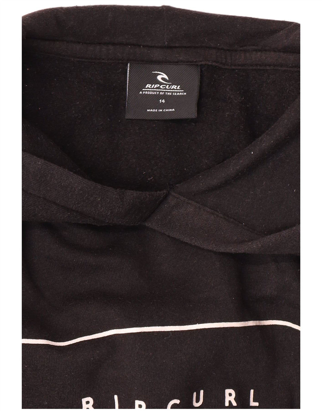 Pulover cu glugă grafic Rip Curl pentru femei UK 14 Medium Black