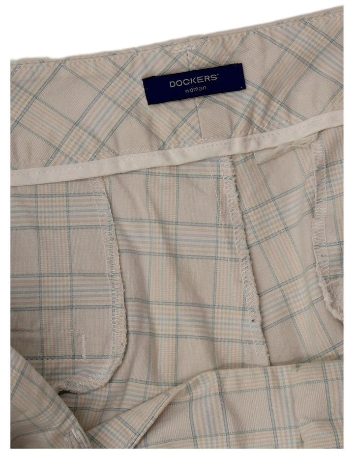 Bermude Dockers pentru femei W38 XL în carouri alb