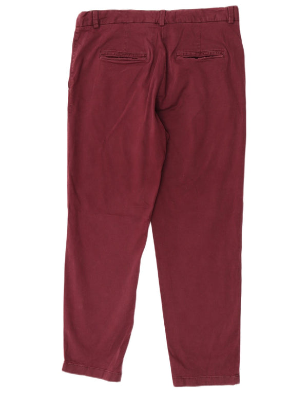 Pantaloni chino conici pentru femei Marks & Spencer UK 12 Medium W28 L26 Burgundy