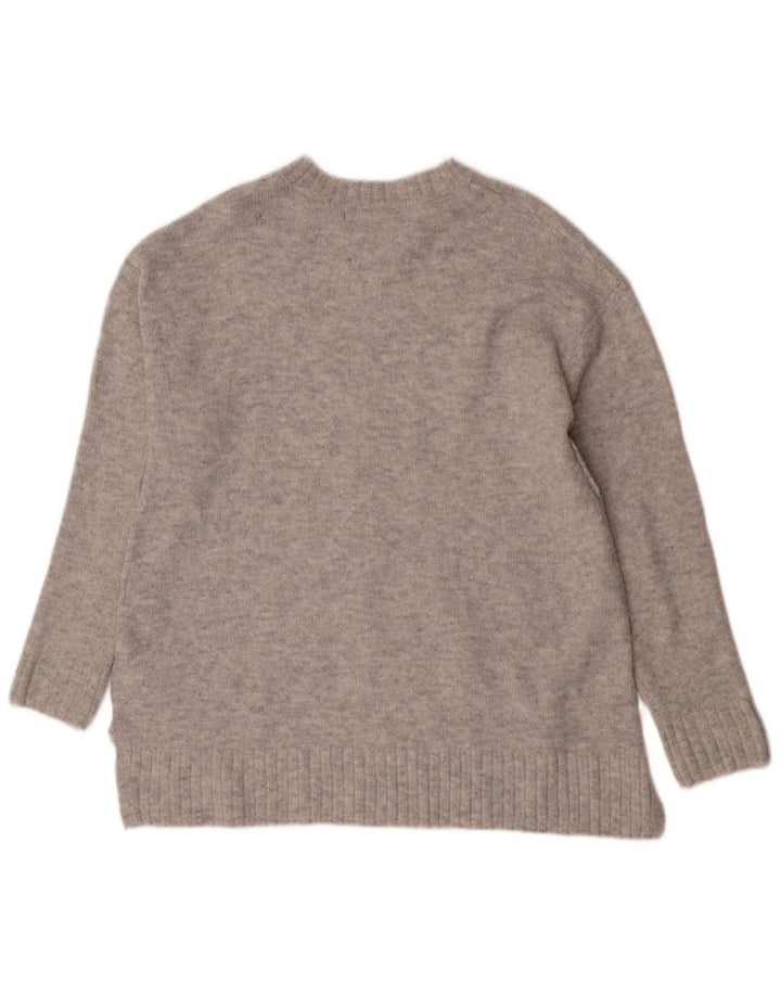 Pulover pentru femei Marks & Spencer cu decolteu rotund UK 14 Medium Gri Acrilic