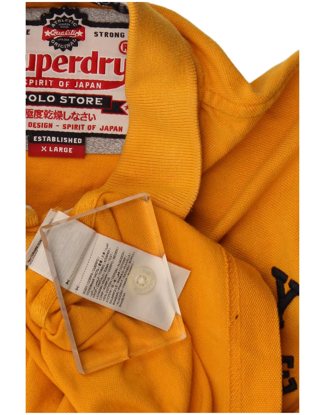 SUPERDRY tricou polo grafic pentru bărbați XL bumbac galben