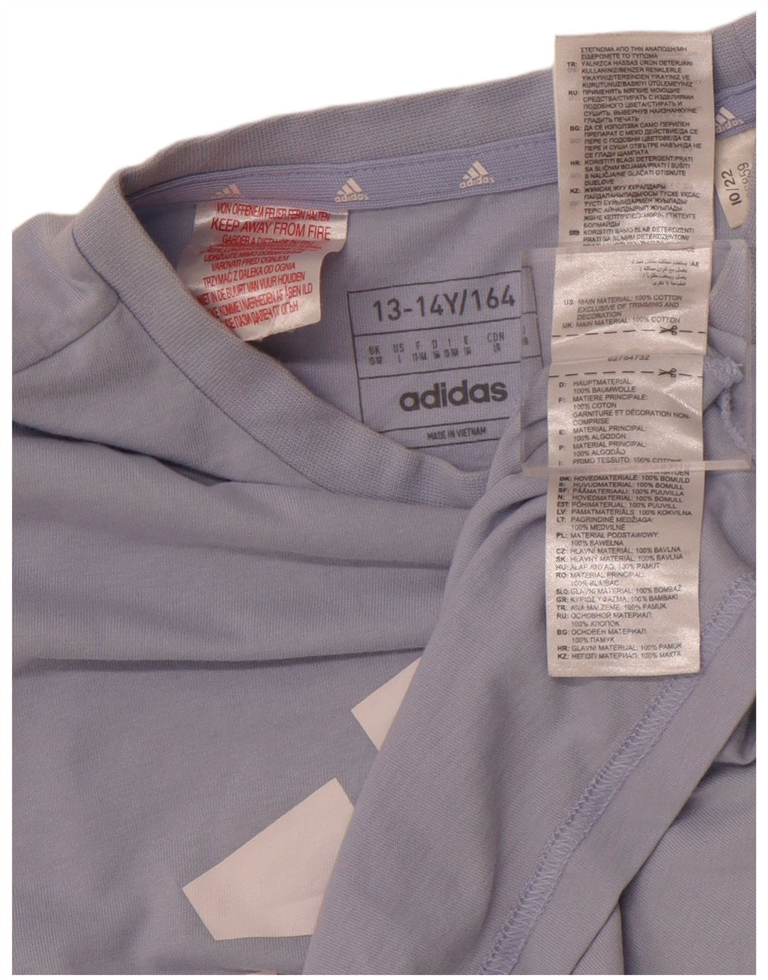 Tricou grafic ADIDAS Fete Top 13-14 Ani Bumbac Albastru