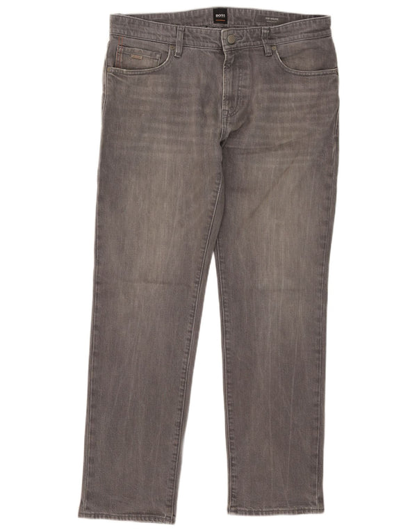 Blugi drepti pentru bărbați, Maine, cu ajustare normală, W34 L32, bumbac gri