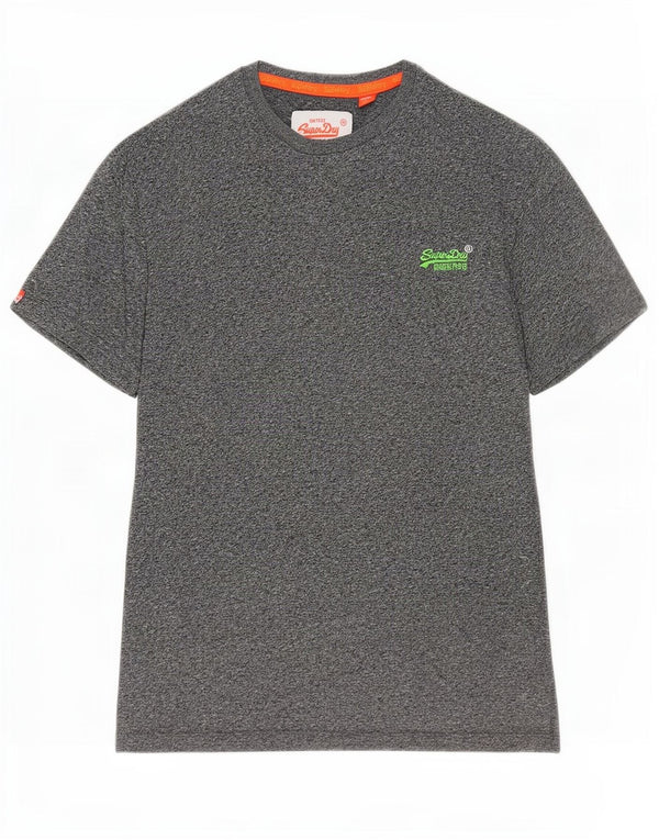 Superdry Mens T-Shirt Top Small Grey Flecked Cotton