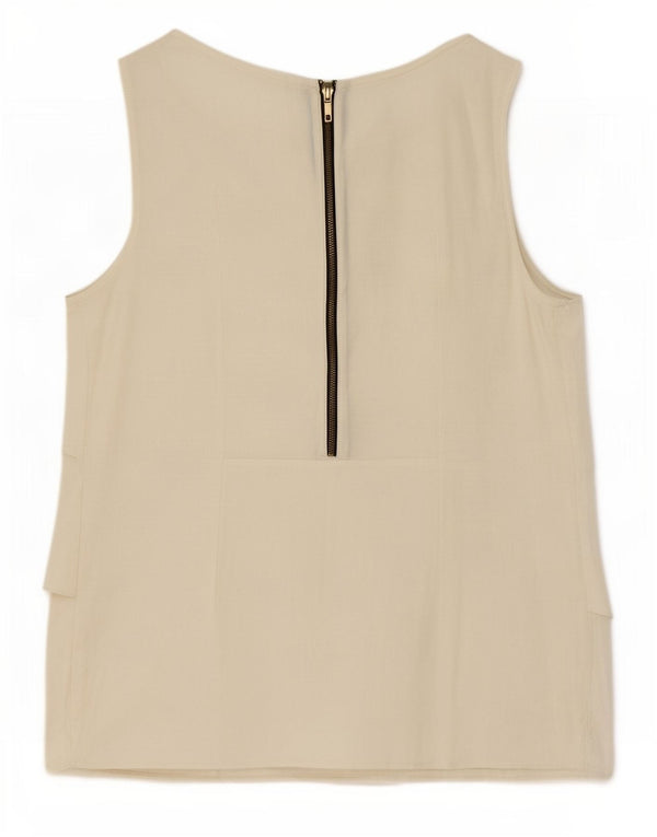 Zara Womens Sleeveless Blouse Top UK 18 XL Beige