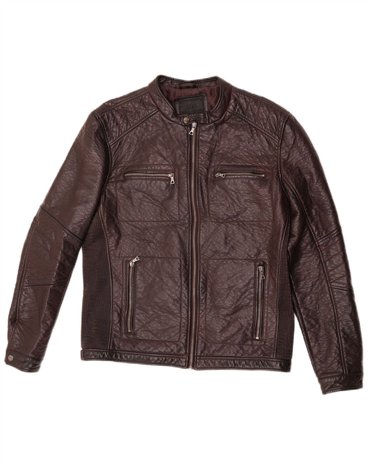 Jachetă din piele artificială pentru femei Maison Cinqcent UK 18 XL Maroon Poliuretan