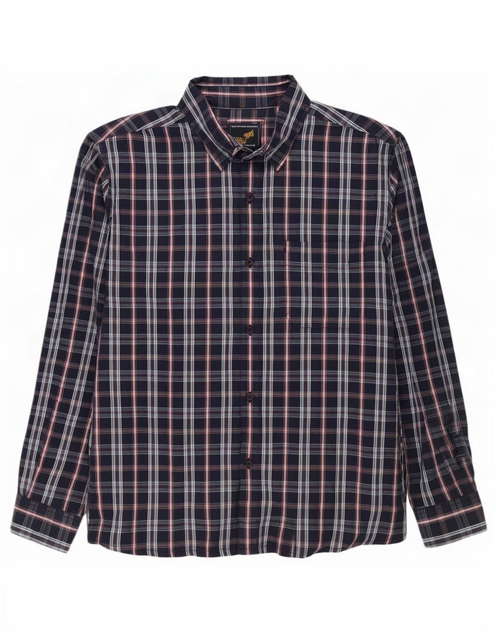 Cămașă pentru bărbați Wrangler, bumbac cu carouri, albastru marin mediu