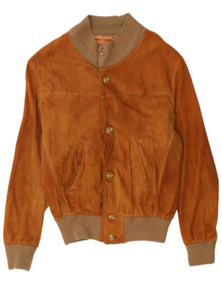 Bomber Vintage pentru bărbați din piele intoarsa IT 50 Large Brown