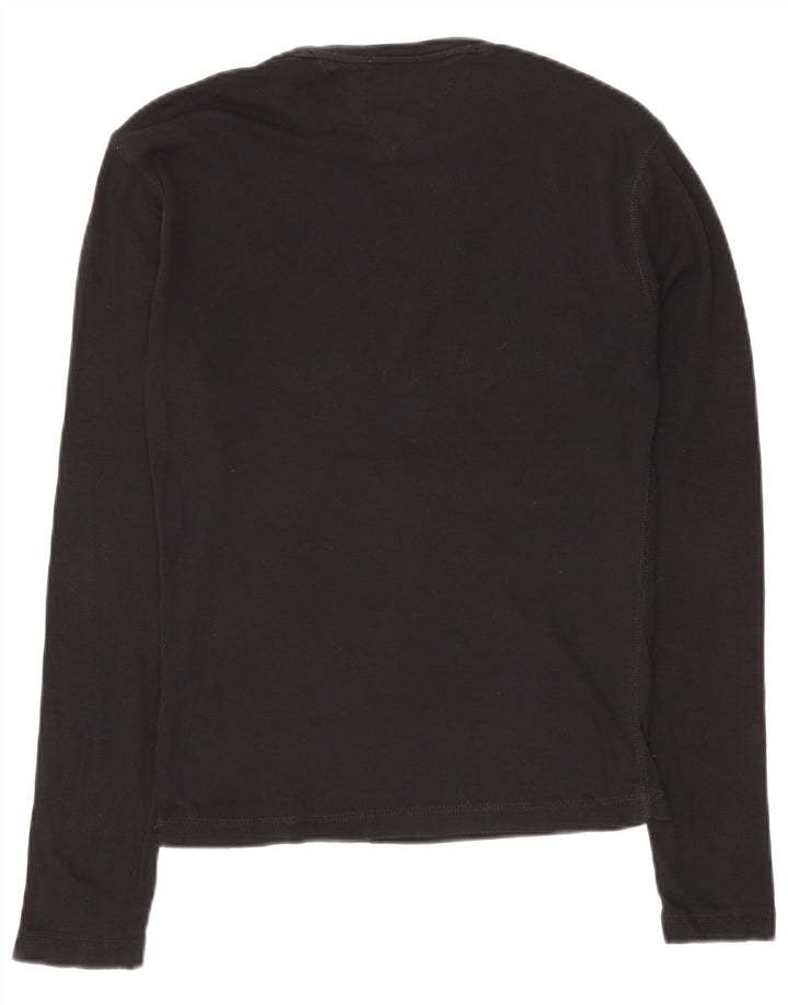 TOMMY HILFIGER Top pentru bărbați cu mânecă lungă din bumbac negru mic