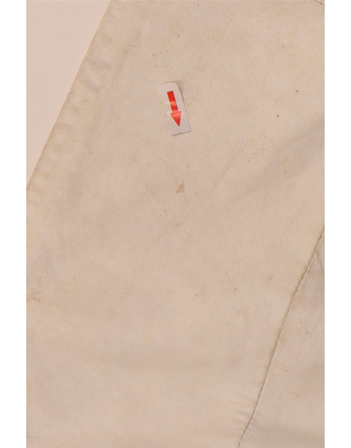 Set de fuste din piele vintage pentru femei din 2 piese UK 12 Medium W26 Off White