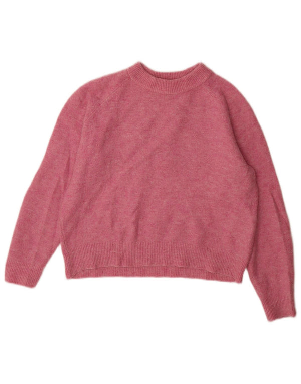 Pulover supradimensionat pentru femei Zara, cu gât turnut, UK 10, nailon roz mic