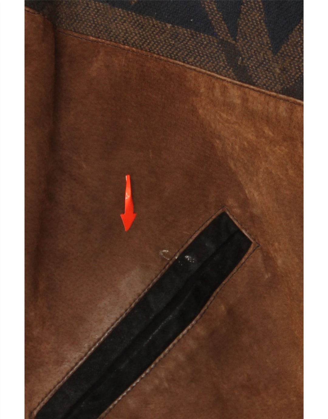 Jachetă pentru bărbați VINTAGE din piele intoarsa UK 42 XL maro din piele color bloc