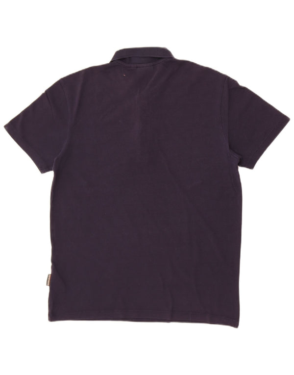 Tricou polo Napapijri Geographic pentru bărbați, bumbac, albastru bleumarin