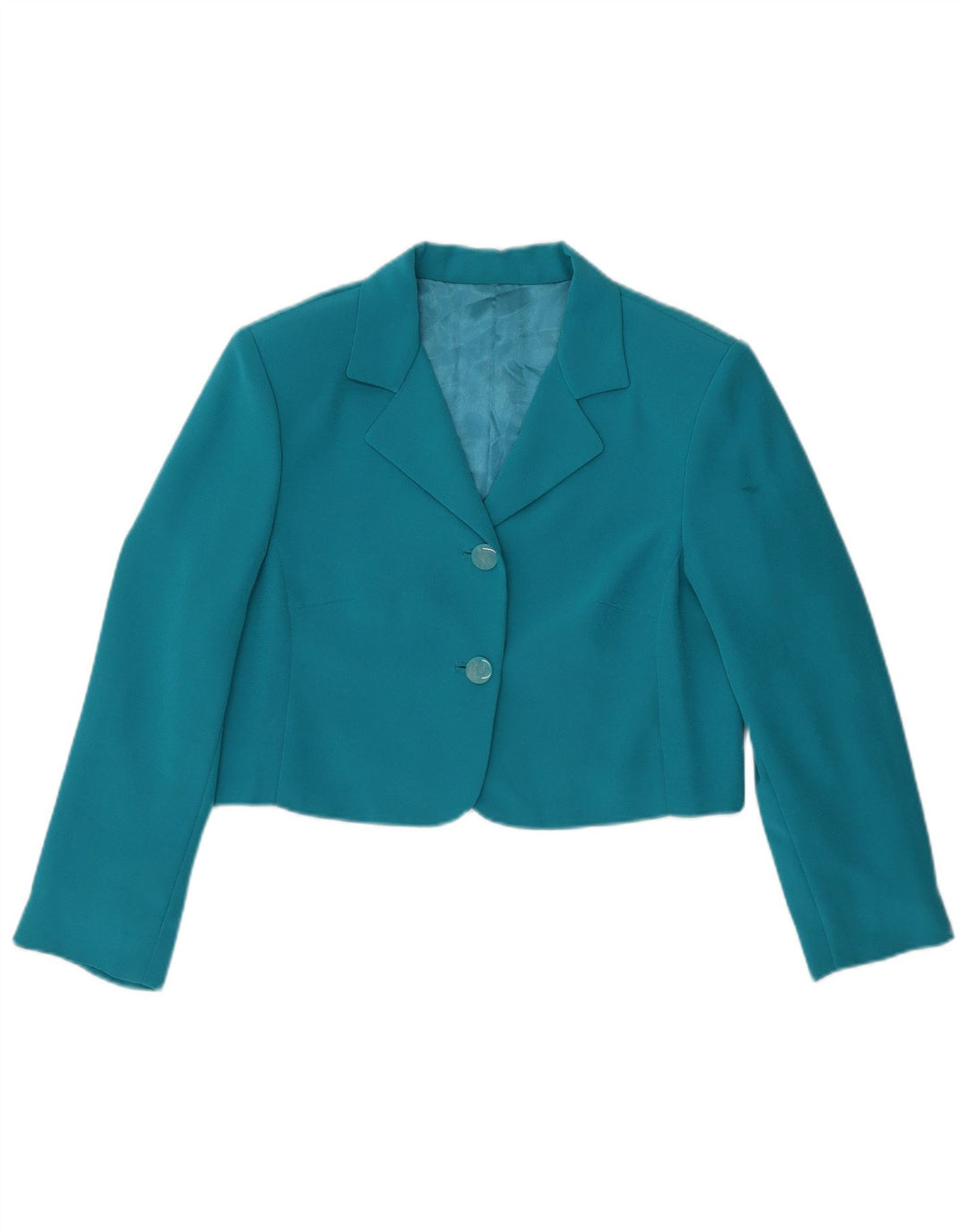 Jachetă Vintage pentru femei Crop Blazer UK 12 Medium Blue