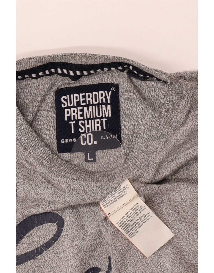 Tricou grafic pentru bărbați Superdry Top mare bumbac gri