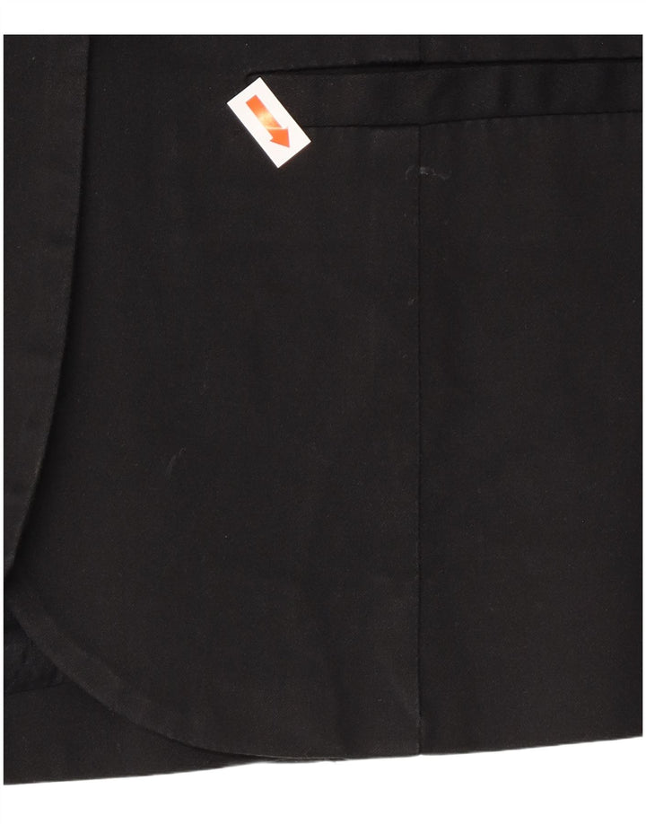 TOMMY HILFIGER Womens 2 Button Blazer Jacket UK 12 Medium Black Cotton