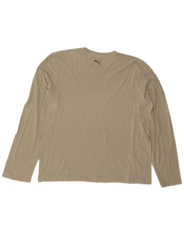 Tricou cu mânecă lungă Puma pentru bărbați, 2XL, bej, bumbac