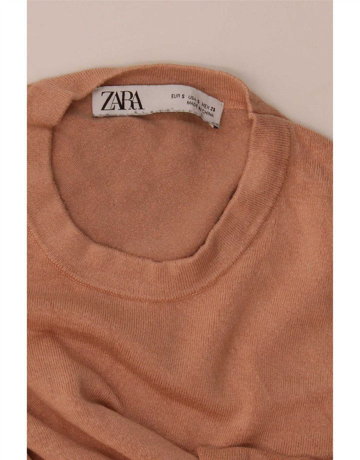 Pulover pentru damă Zara, cu gât turnut, UK 8, maro mic