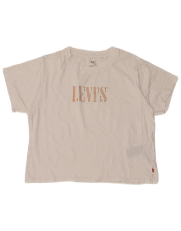 Tricou grafic supradimensionat pentru femei Levi's Top UK 10 Bumbac alb mic