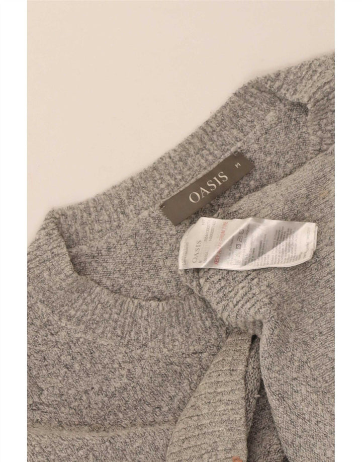 Pulover Oasis pentru femei cu gât de barcă, UK 12, acrilic, gri mediu