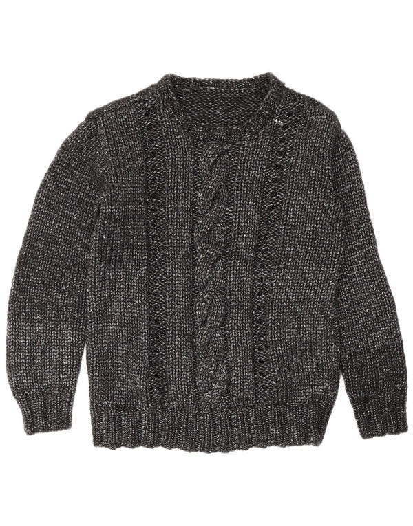 Pulover vintage pentru femei cu decolteu triplu UK 16 mare gri