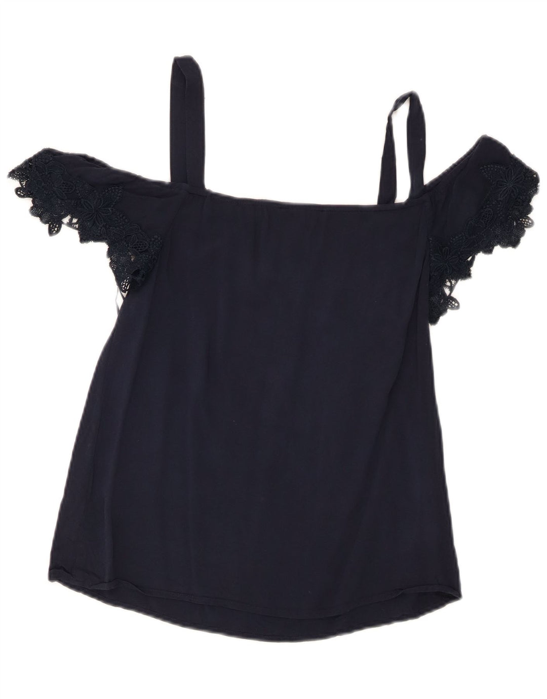 Top cu umeri decupați Oasis pentru femei UK 8 mic, bleumarin, viscoză