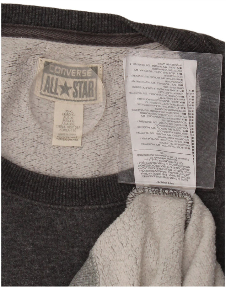 CONVERSE Mens Sweatshirt Jumper XL Grey Colourblock Cotton