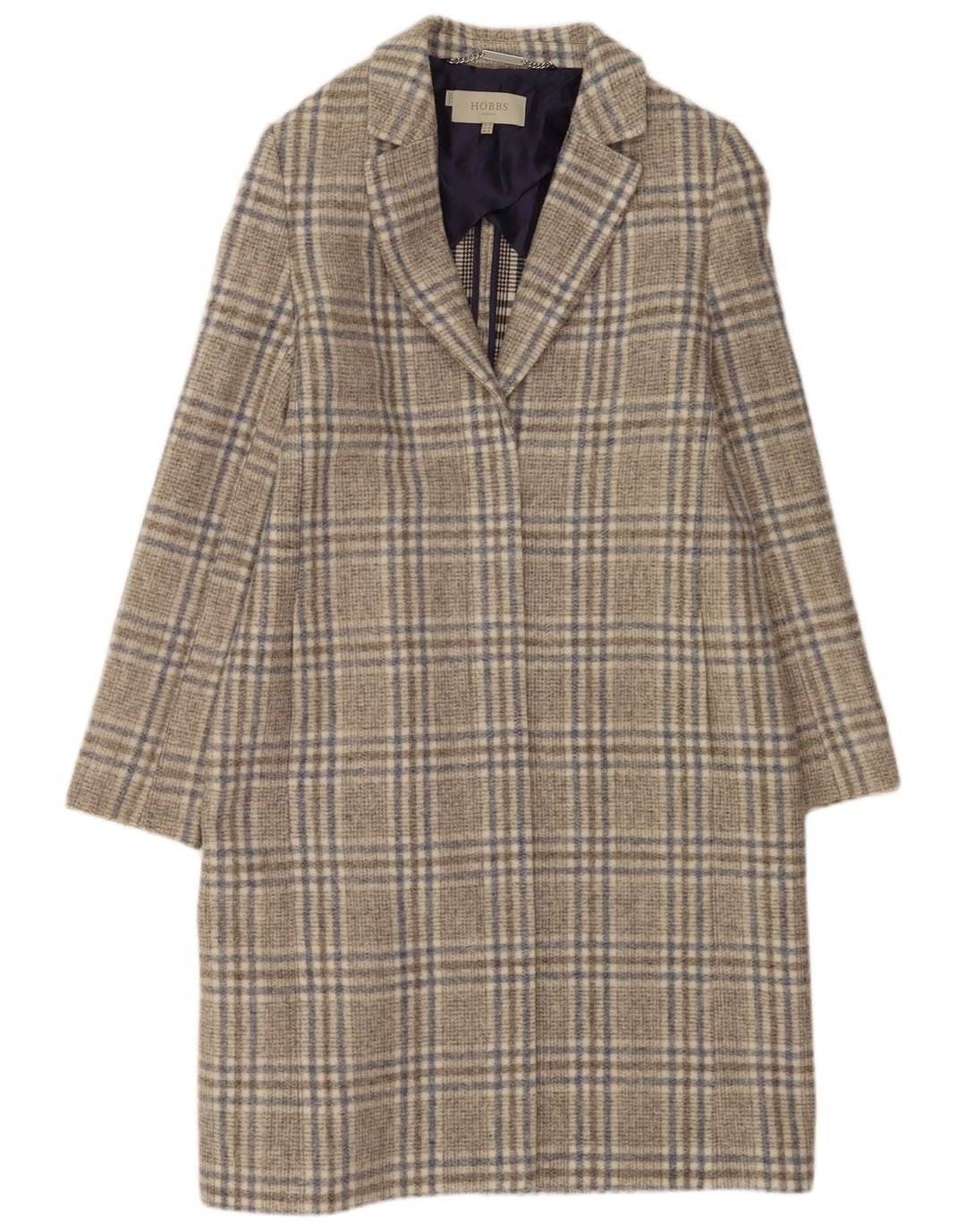 Pardesiu pentru femei Hobbs UK 16, mare, gri acrilic cu carouri