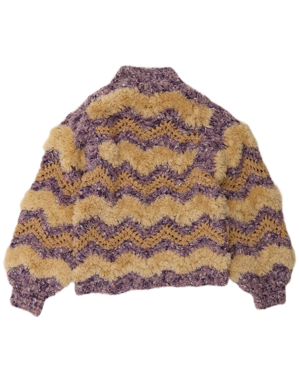 C&A Pulover Cardigan cu fermoar complet pentru femei UK 14 Medium Multicolor Chevron