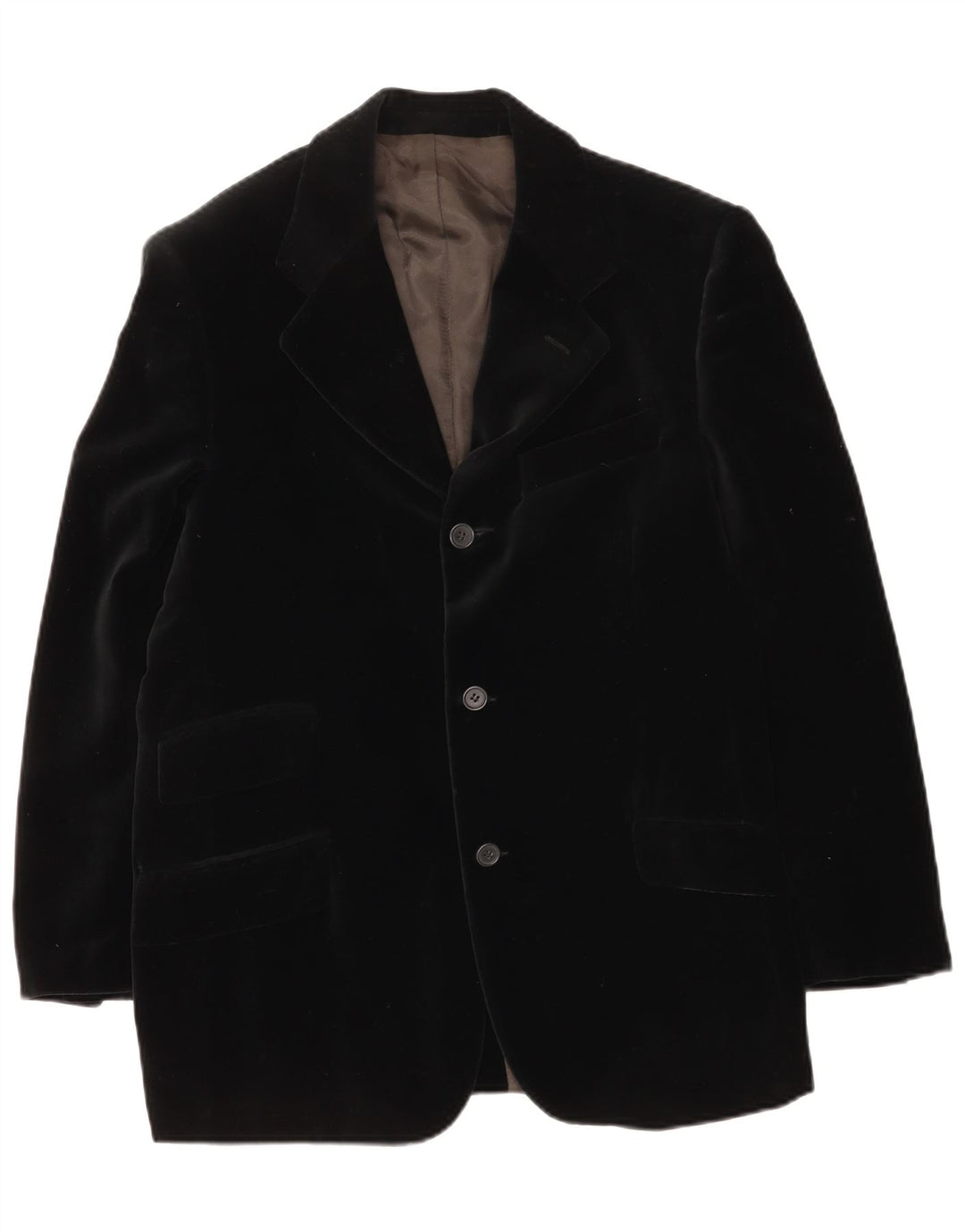 Jachetă vintage pentru bărbați din catifea cu 3 nasturi UK 38 Medium Black