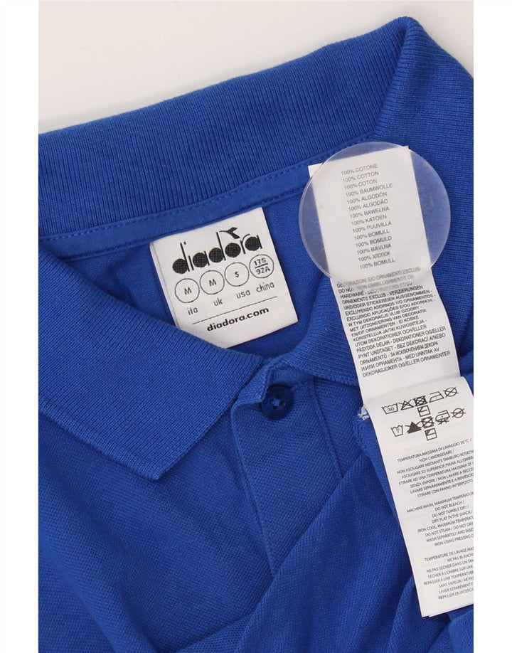 Tricou polo pentru bărbați Diadora, bumbac albastru mediu
