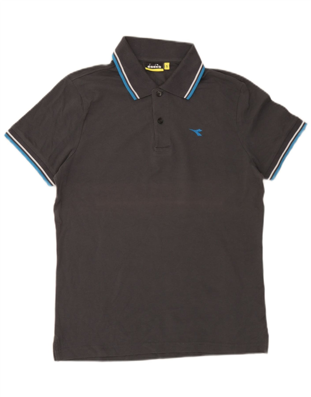 Tricou polo pentru bărbați Diadora, bumbac cu dungi gri mici