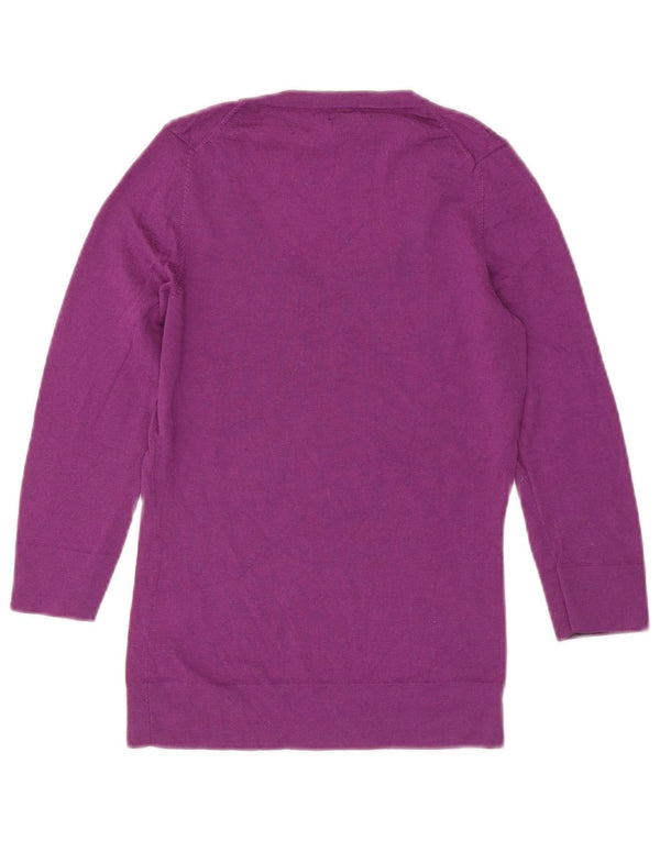 Pulover Hobbs pentru femei, cu mâneci 3/4, cu gât de barcă, UK 10, lână violet mic