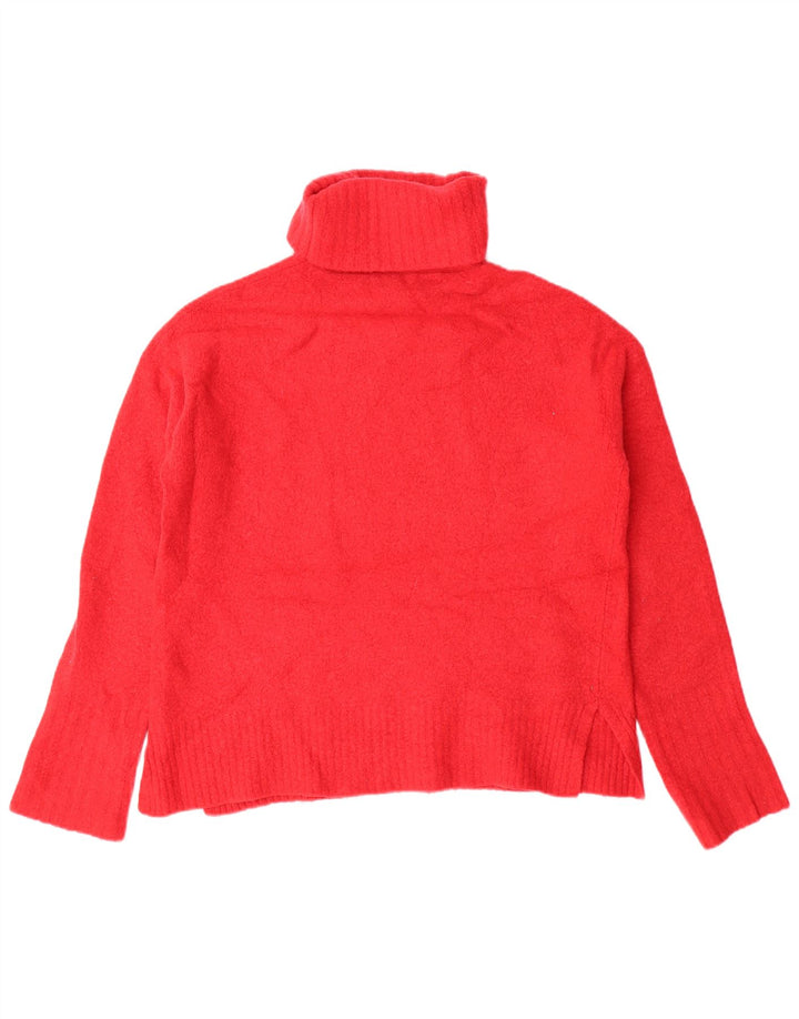 WISTLES Pulover oversized cu gât rulat pentru femei UK 10 Lână roșie mică