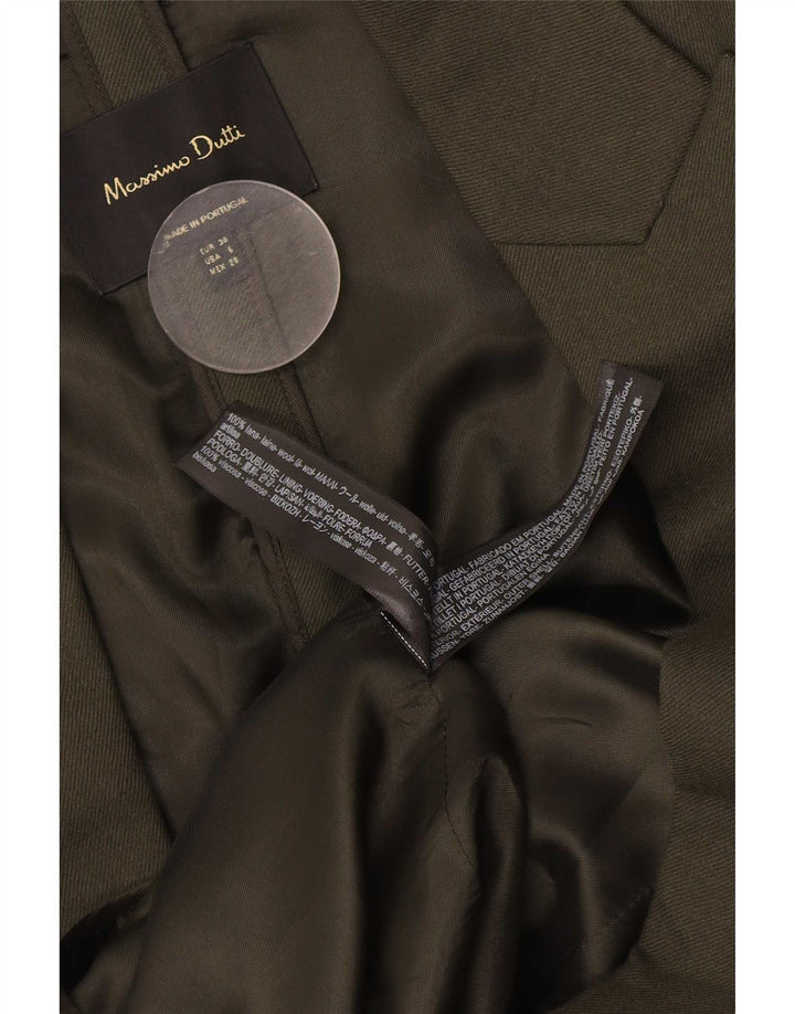 Jachetă pentru femei Massimo Dutti Blazer deschis EU 38 Small Khaki Wool