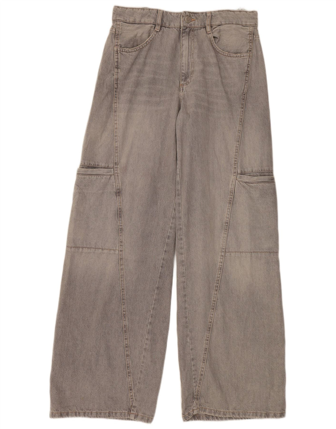 Blugi ZARA pentru femei Cargo cu picioare largi EU 40 Medium W30 L34 Bumbac gri