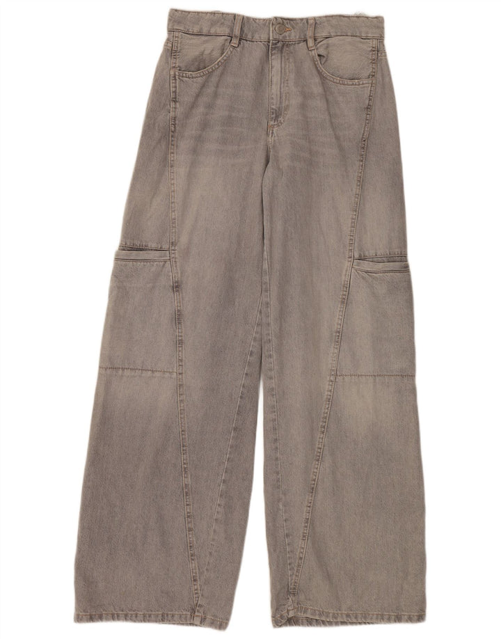 Blugi ZARA pentru femei Cargo cu picioare largi EU 40 Medium W30 L34 Bumbac gri