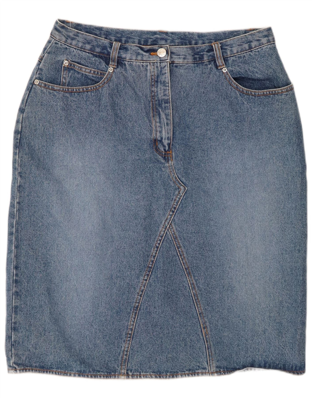 Fusta de blugi cu talie înaltă pentru femei VINTAGE UK 18 XL W32 Albastru