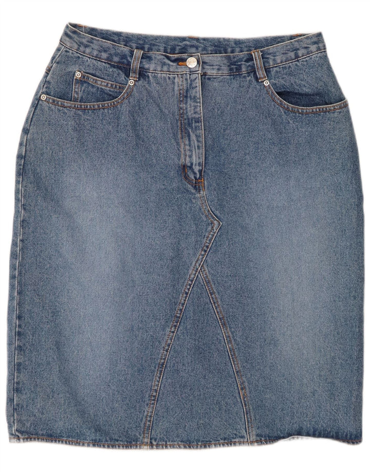 Fusta de blugi cu talie înaltă pentru femei VINTAGE UK 18 XL W32 Albastru